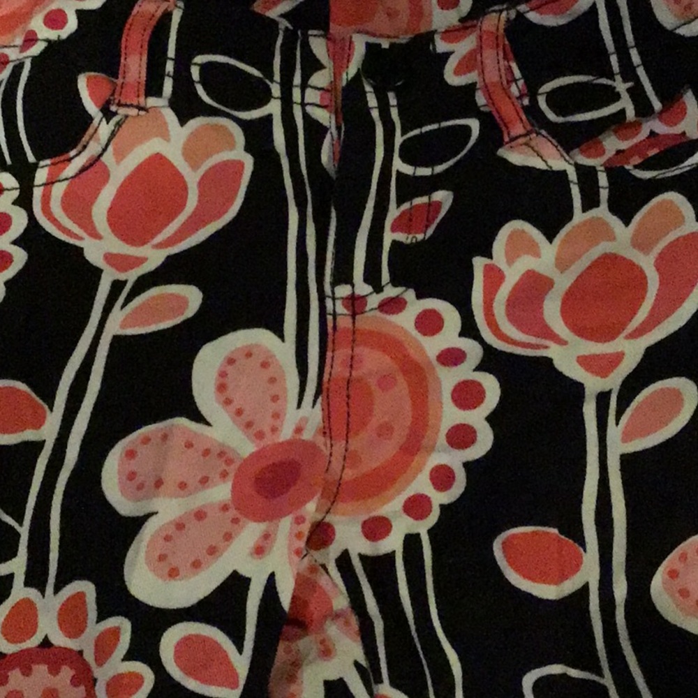 Kids Gymboree Black White Pink Flower Pants Size 6 - Picture 3 of 4